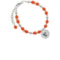 thumbnail image 1 of Silvertone Large Script Letter - C - 3/4'' Disc - Orange Beaded Bracelet, 1 of 1