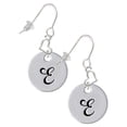 thumbnail image 1 of Silvertone Large Script Letter - E - 3/4'' Disc - Heart French Earrings, 1 of 4