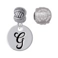 thumbnail image 1 of Silvertone Large Script Letter - G - 3/4'' Disc - Snowflakes are Kisses from Heaven Charm Beads (Set of 2), 1 of 1