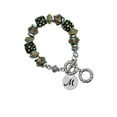 thumbnail image 1 of Silvertone Large Script Letter - M - 3/4'' Disc - Fall Crystal Bead Charm Bracelet, 1 of 1