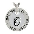 thumbnail image 1 of Silvertone Large Script Letter - O - 3/4'' Disc - Matthew 17:20 Affirmation Ring Necklace, 1 of 2