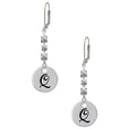 thumbnail image 1 of Silvertone Large Script Letter - Q - 3/4'' Disc - Crystal Madison Leverback Earrings, 1 of 2