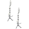 thumbnail image 1 of Silvertone Large Softball Pitcher Crystal Madison Leverback Earrings, 1 of 2