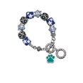 thumbnail image 1 of Silvertone Large Teal Paw Blue Moon Bead Charm Bracelet, 1 of 1