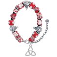 thumbnail image 1 of Silvertone Large Trinity Knot Red Christmas Bead Bracelet, 1 of 4