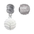 thumbnail image 1 of Silvertone Large Volleyball Joy to the World Charm Beads (Set of 2), 1 of 1