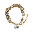 thumbnail image 1 of Silvertone Large Yellow Jacket - Mascot Two Tone Christian Bead Bracelet, 1 of 4
