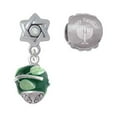 thumbnail image 1 of Silvertone Lime Leaves on Green Band Spinner Happy Hanukkah Charm Beads (Set of 2), 1 of 1