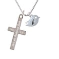 thumbnail image 1 of Silvertone Little Bird Initial - H - She is More Precious - Cross Necklace, 1 of 2