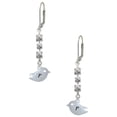 thumbnail image 1 of Silvertone Little Bird Initial - R - Crystal Madison Leverback Earrings, 1 of 2