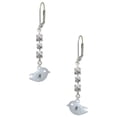 thumbnail image 1 of Silvertone Little Bird Initial - S - Crystal Madison Leverback Earrings, 1 of 2