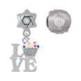 thumbnail image 1 of Silvertone Love with Vanilla Cupcake Happy Hanukkah Charm Beads (Set of 2), 1 of 1
