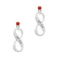 thumbnail image 1 of Silvertone Matthew 5:4 Infinity Sign Red Crystal Post Earrings, 1 of 4