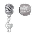 thumbnail image 1 of Silvertone Medium Clef with Heart Joy to the World Charm Beads (Set of 2), 1 of 1