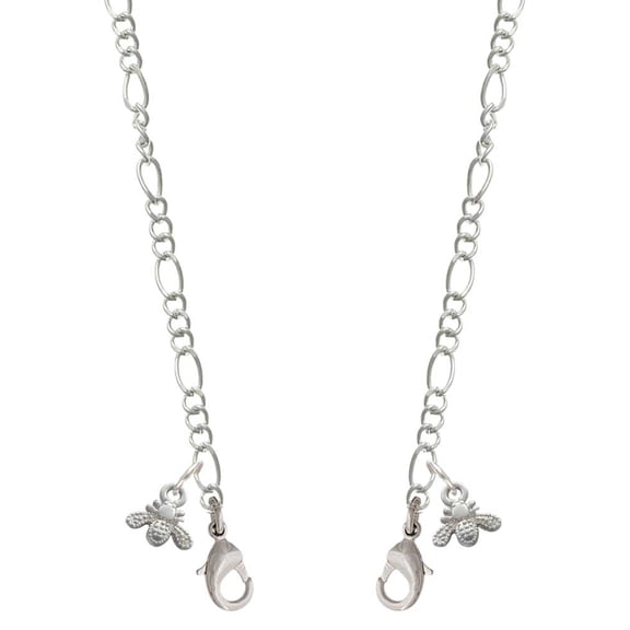 Silvertone Mini Bee Silvertone Face Mask Necklace