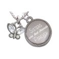 thumbnail image 1 of Silvertone Mini Butterfly with Clear Wings & Crystals Sisters Are Best Friends Forever Engraved Necklace, 1 of 1