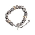thumbnail image 1 of Silvertone Mini December - Teal Crystal Heart Silver Tone Christian Bead Bracelet, 1 of 4