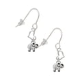 thumbnail image 1 of Silvertone Mini Elephant Heart French Earrings, 1 of 1