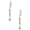 thumbnail image 1 of Silvertone Mini Horseshoe with Blue Crystal Crystal Madison Leverback Earrings, 1 of 2