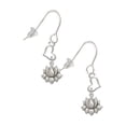 thumbnail image 1 of Silvertone Mini Lotus Heart French Earrings, 1 of 1