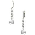 thumbnail image 1 of Silvertone Mini Megaphone Crystal Madison Leverback Earrings, 1 of 2