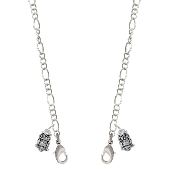 Silvertone Mini Owl Silvertone Face Mask Necklace