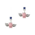 thumbnail image 1 of Silvertone Mini Pink Flying Pig Blue Crystal Post Earrings, 1 of 4
