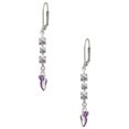 thumbnail image 1 of Silvertone Mini Purple Running Shoe Crystal Madison Leverback Earrings, 1 of 2