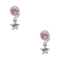 thumbnail image 1 of Delight Jewelry Silvertone Mini ''Wish'' Star Pink Crystal Clip on Earrings, 1 of 5