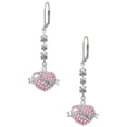 thumbnail image 1 of Silvertone Mom Banner on Pink Crystal Heart Crystal Madison Leverback Earrings, 1 of 2