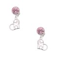 thumbnail image 1 of Delight Jewelry Silvertone Moose in Heart - Pink Crystal Clip on Earrings, 1 of 5
