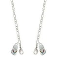 thumbnail image 1 of Silvertone Multicolored Crystal Flip Flop Silvertone Face Mask Necklace, 1 of 2