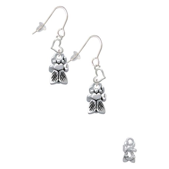 Silvertone Napoleon's Small Bee Heart French Earrings