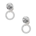 thumbnail image 1 of Silvertone Not All Angels Have Wings Eternity Ring Clear Crystal Clip On Earrings, 1 of 3