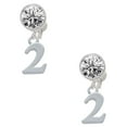 thumbnail image 1 of Silvertone Number - 2 - Clear Crystal Clip On Earrings, 1 of 3