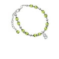 thumbnail image 1 of Silvertone Number - 8 - Lime Green Beaded Bracelet, 1 of 1