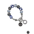 thumbnail image 1 of Silvertone Nurse Caduceus Seal - BSN Blue Moon Bead Charm Bracelet, 1 of 1