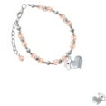 thumbnail image 1 of Silvertone Nurse's Prayer Heart - Healing Hand Pink Beaded Bracelet, 1 of 1