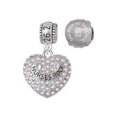 thumbnail image 1 of Silvertone Nurses Rock on AB Crystal Heart 26.2 Marathon Run She Believed She Could Charm Beads (Set of 2), 1 of 1