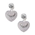 thumbnail image 1 of Silvertone Nurses Rock on AB Crystal Heart Clear Crystal Clip On Earrings, 1 of 3