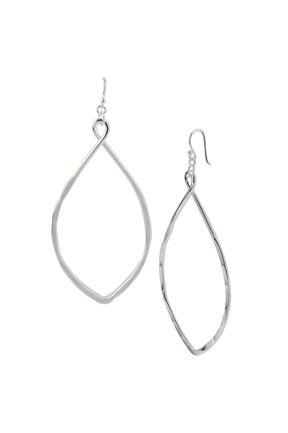 Silvertone Oval Drop Earrings
