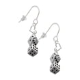 thumbnail image 1 of Silvertone Pair of Dice Heart French Earrings, 1 of 1