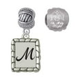 thumbnail image 1 of Silvertone Pebble Border Initial - M Come Let us Adore Him Charm Beads (Set of 2), 1 of 1