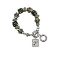 thumbnail image 1 of Silvertone Pebble Border Initial - P Fall Crystal Bead Charm Bracelet, 1 of 1