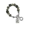 thumbnail image 1 of Silvertone Pebble Border Initial - Z Fall Crystal Bead Charm Bracelet, 1 of 1