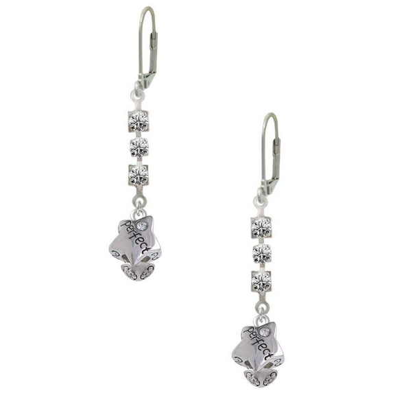 Silvertone Perfect Star with Crystal Crystal Madison Leverback Earrings
