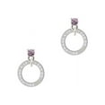 thumbnail image 1 of Silvertone Philippians 4:13 Eternity Ring Light Purple Crystal Post Earrings, 1 of 4