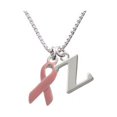 thumbnail image 1 of Silvertone Pink Ribbon Capital Initial Z Necklace, 1 of 2