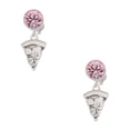 thumbnail image 1 of Delight Jewelry Silvertone Pizza Slice Pink Crystal Clip on Earrings, 1 of 5