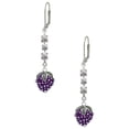 thumbnail image 1 of Silvertone Purple Grapes Crystal Madison Leverback Earrings, 1 of 2